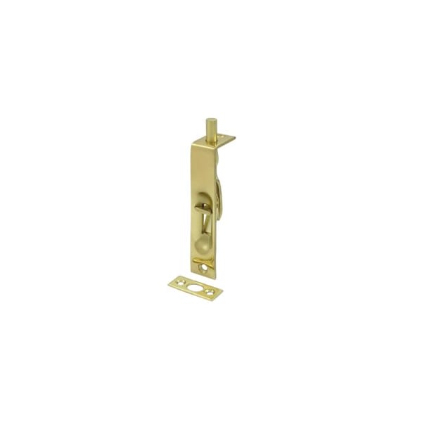 Flush Square Corner Door Bolt Polished Brass, 10PK